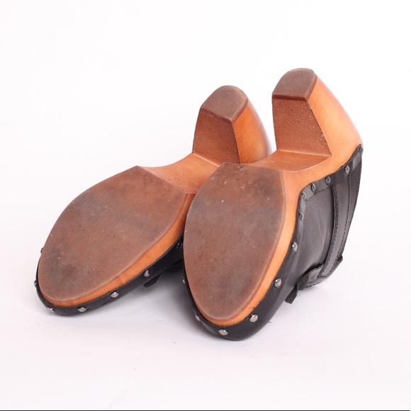 SOLD Madewell 1937 Wood Clogs Leather Kiltie US 8 - Picture 6 of 8